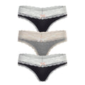 Ahna Thong 3-Pack in Black Silver/Heather Grey/Black Silver
