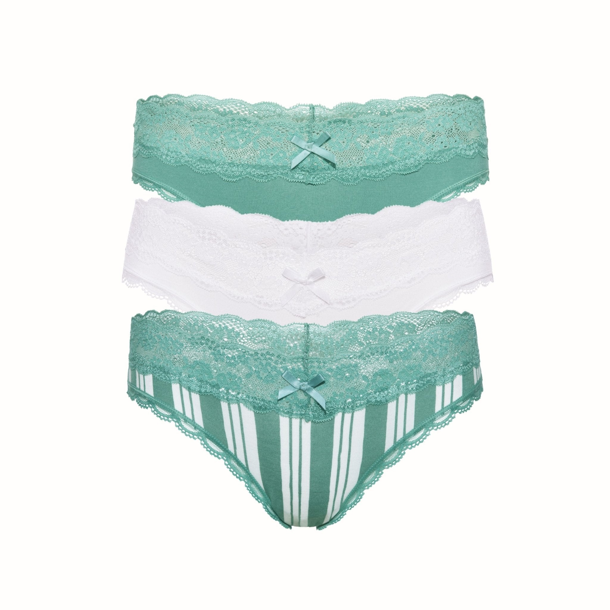 Ahna Thong 3-Pack in Jade Mist/Cream/Jade Mist Cream Stripe