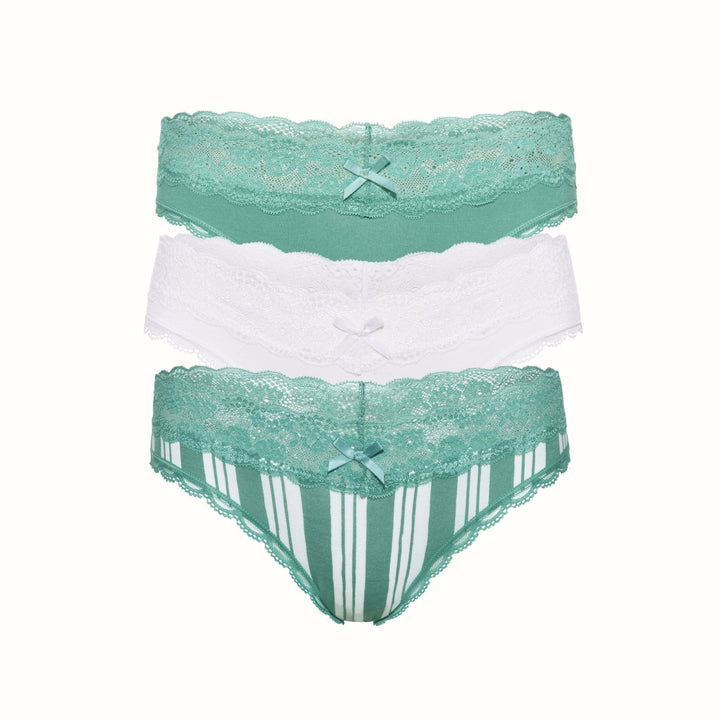 Ahna Thong 3-Pack in Jade Mist/Cream/Jade Mist Cream Stripe