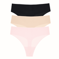 Like Nothing Thong 3-Pack in Basics & Budding Pink