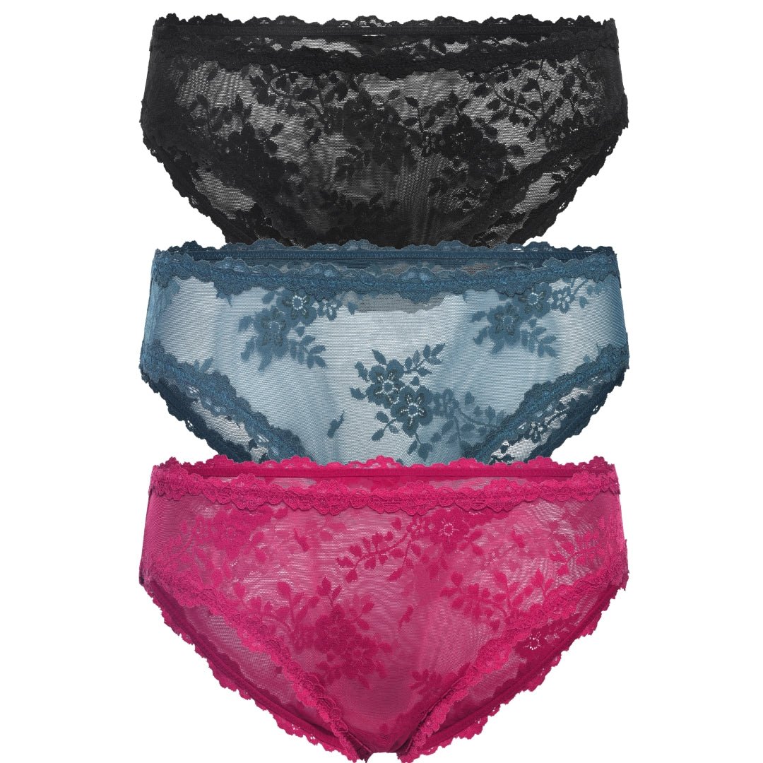 Maria Bikini 3-Pack in Black/Enchanted/Cabaret