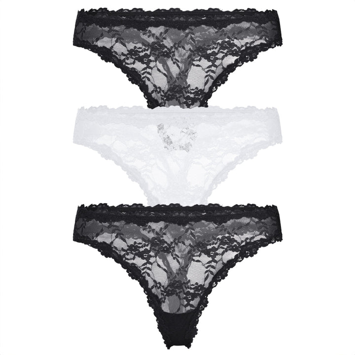 Maria Thong 3-Pack in Black/White/Black