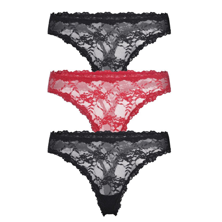 Maria Thong 3-Pack in Black/Love Song/Black