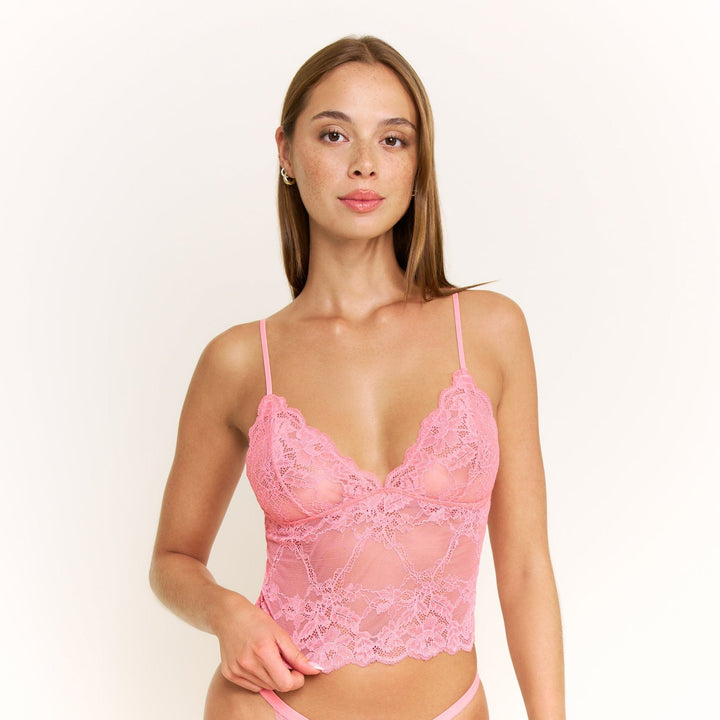 Riot Lace Cami in Coral Blush