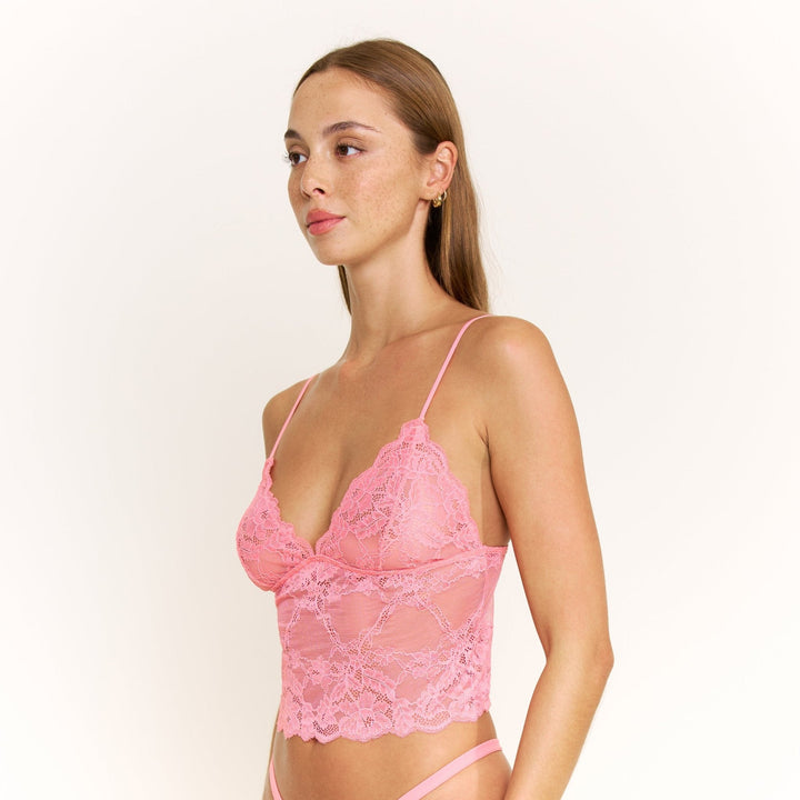Riot Lace Cami in Coral Blush